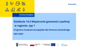 Działania 14.3 Wspieranie gotowości cywilnej w regionie