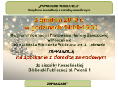 Bezpłatne konsultacje z doradcą zawodowym w Koszalińskiej Bibliotece Publicznej  w grudniu 2019 r.
