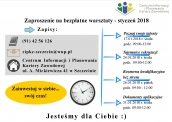 Zaproszenie na bezpłatne warsztaty - styczeń 2018