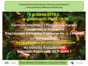 Zapraszamy na grudniowe konsultacje z doradcą zawodowym w Koszalińskiej Bibliotece Publicznej