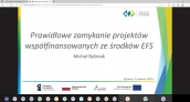 Szkolenie pn. Prawidłowe zamykanie projektów współfinansowanych ze środków EFS” - zrealizowane