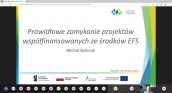 Szkolenie pn. “Prawidłowe zamykanie projektów współfinansowanych ze środków EFS” - kolejne szkolenie za nami