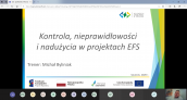 Kolejne szkolenie pn. „Kontrola, nieprawidłowości i nadużycia w projektach współfinansowanych ze środków EFS w perspektywie finansowej 2014-2020” zrealizowane