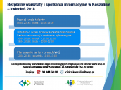 Bezpłatne warsztaty i spotkania informacyjne w Koszalinie – kwiecień 2018 r.